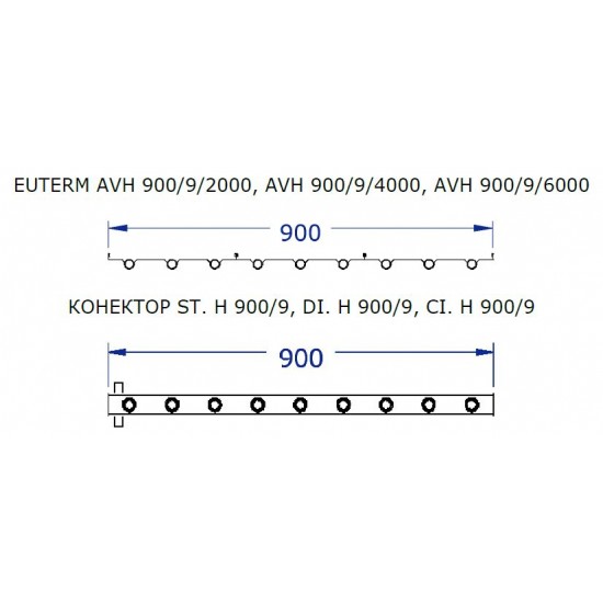 Краен колектор за панелен излъчвател EUTERM - 900/9