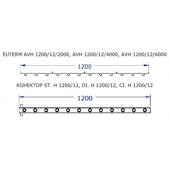 Колектор за панелен излъчвател EUTERM - 1200/12