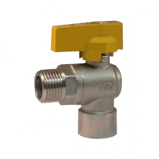 Ъглов сферичен кран за газ с къса ръкохватка Bianchi, M/Ж - 3/4“